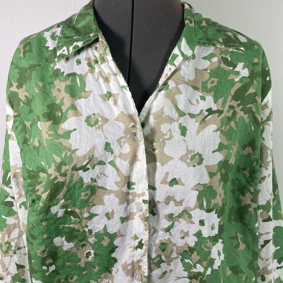 Rebecca Malone 100% Cotton Button Front Three Quarter Sleeve Top Size XL - Picture 2 of 9